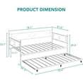 thumbnail image 2 of Bingirl Modern White Twin Daybed Set with Trundle, Metal Frame and Steel Slat Support, 2 of 8
