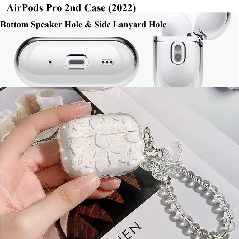 Clear butterfly Cute Cover for Airpods Pro 2nd Generation Case
