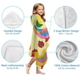 thumbnail image 7 of Yellow Chicken Colorful Rooster Egg Pattern Hooded Bath Towel，60"x35" for Ages 3 To 12 Kids, Quick Dry Lightweight Soft Microfiber Hood Beach Towel Cover Up for Kids, 7 of 7