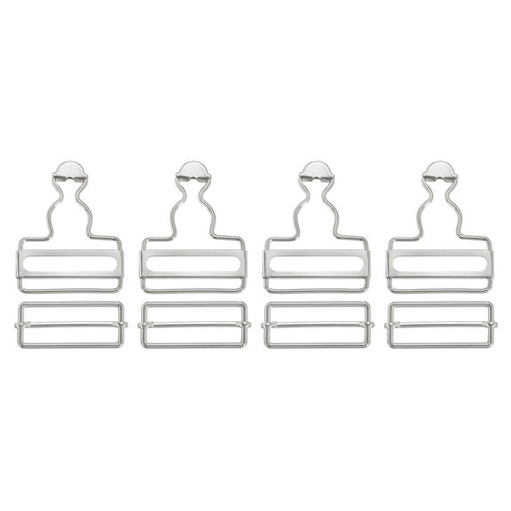 Overall Buckles 4 Sets Retro Suspender Replacement Buckles 38mm, Silver Tone