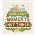 thumbnail image 3 of Saying Shower Curtain, Mountainous Design with Flowers and Landscape Layout Wise Saying, Fabric Bathroom Set with Hooks, 69W X 75L Inches Long, Umber Pastel Brown, by Ambesonne, 3 of 3