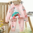 thumbnail image 2 of Xudanell Boy Outfits Toddler Clothes for Boys Thermal Print Outfits Baby Boy Girls Outfits Loungewear Light Pink 6-12 Months, 2 of 5