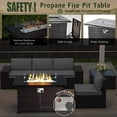 thumbnail image 4 of Gotland Outdoor Patio Furniture Set 7 Pieces Rattan Wicker Sofa with 43.3"Table,Grey, 4 of 8