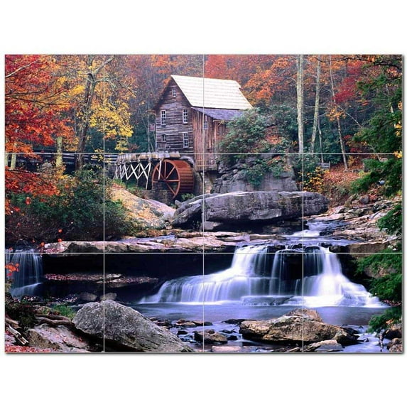 Waterfalls Picture Ceramic Tile Mural Kitchen Backsplash Bathroom Shower 406266-L43