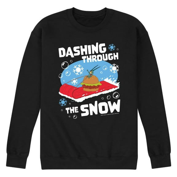 SpongeBob SquarePants - Dashing Through The Snow - Men's Crew Neck Fleece Pullover