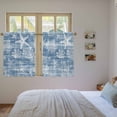 thumbnail image 3 of Haze Blue Coastal Kitchen Curtains 45 Inch Length, Summer Beach Nautical Starfish Coral Vintage Tiers Curtains for Bathroom Bedroom Cafe, Light Filtering Window Treatment Drapes 2 Panels 42"Wx45"L, 3 of 8