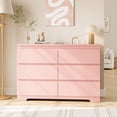 thumbnail image 4 of Commode Rose pour Chambre, Commode Double à 6 Tiroirs, Commode Moderne en Bois pour Salon, 4 of 7