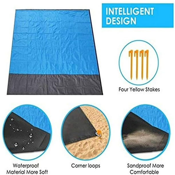 Mr. Beach Lightweight Sand Free Beach Mat Sandless Beach Mat Portable Beach Accessoriest Waterproof Lightweight for Travel Camping Hiking