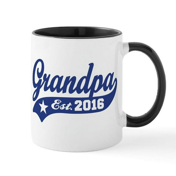 CafePress - Grandpa Est. 2016 Mug - 11 oz Ceramic Mug - Novelty Coffee Tea Cup