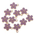 thumbnail image 2 of 10 Unids Flores de Aleación de Abalorios para Bisutería Joyería - Púrpura Sunnimix Esmalte encanto de la flor, 2 of 8
