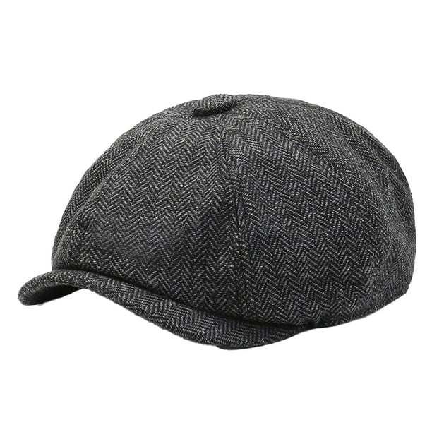 Sonducket Gorra plana Baker de mediana edad padre adultos hombres boinas sombrero al aire libre Casual ocio decoración sombrero algodón poliéster regalo Sombreros Negro Sonducket AP012687-02