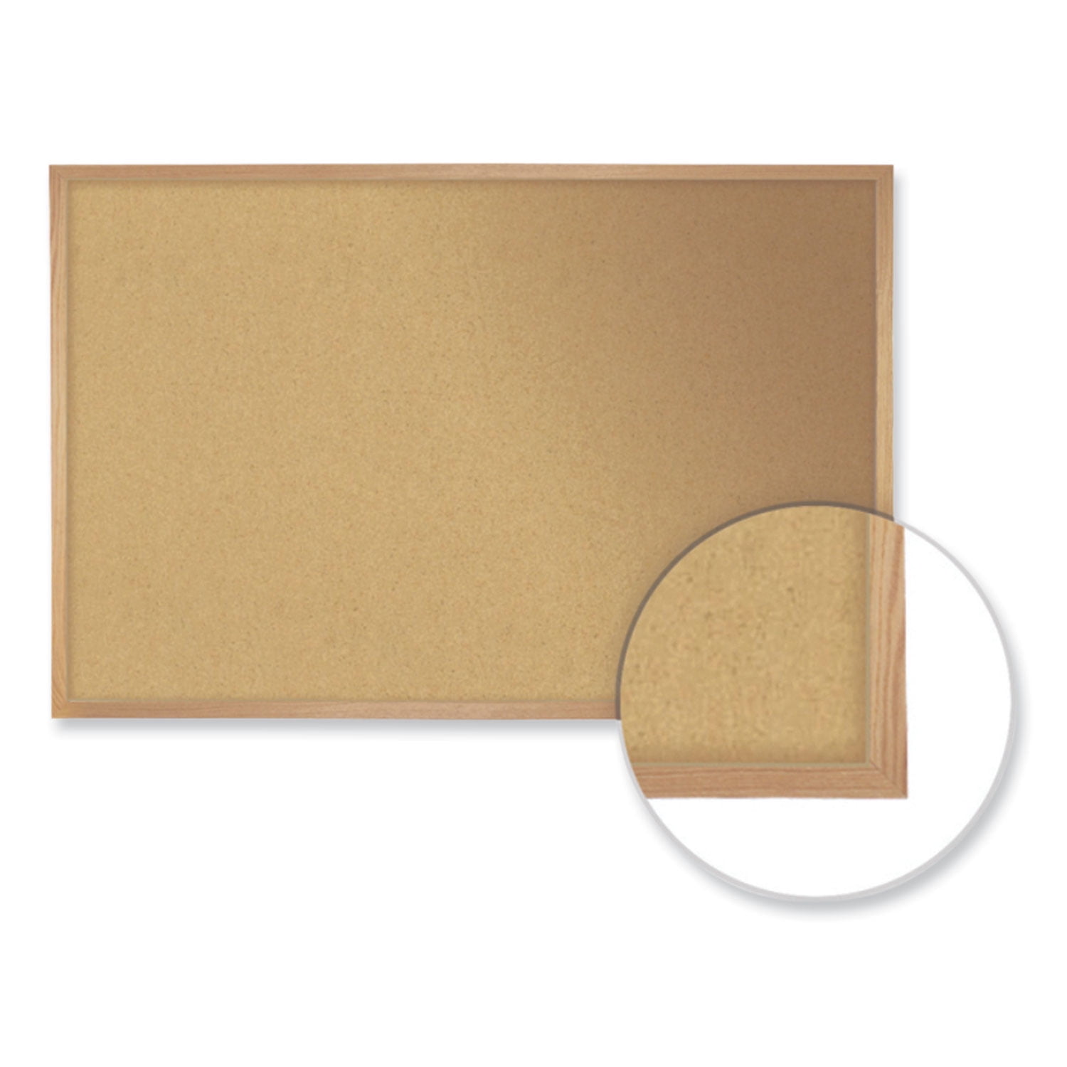 Natural Cork Bulletin Board with Frame, 24 x 18, Tan Surface, Natural Oak Frame, Ships in 7-10 Business Days