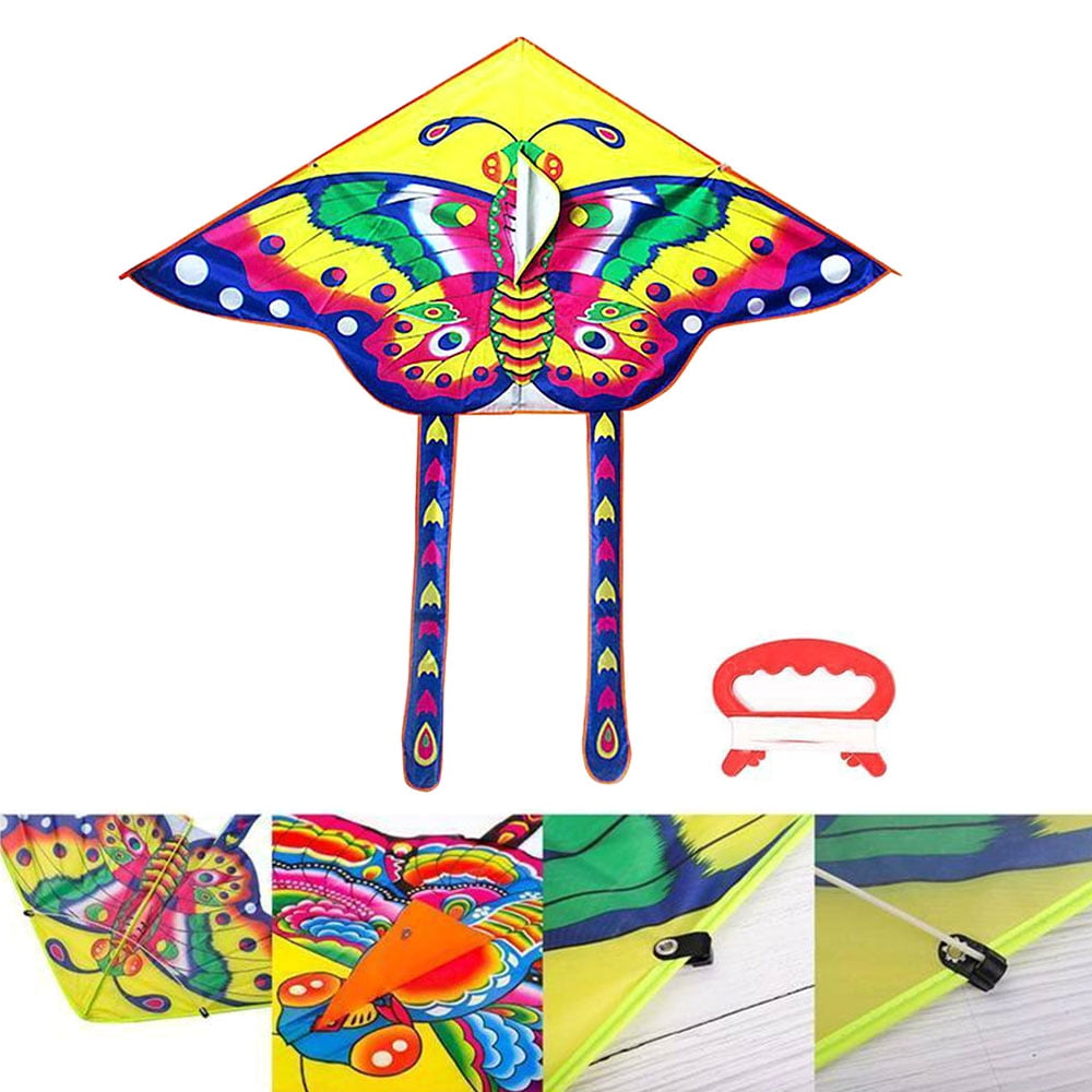 1x DIY Painting Kite Foldable Outdoor DIY Blank Butterfly Kite Kids Sport TB 