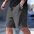 thumbnail image 5 of Casual Shorts for Men Drawstring Elastic Waist Shorts Classic Fit Summer Beach Athletic Shorts with Pockets Mid-Length Chino Golf Shorts,Gray 3XL, 5 of 5