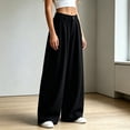 thumbnail image 4 of Gytharion Women's Loose Streetwear Sweatpants Draped Wide Leg Floor Length Joggers with Pockets Solid Color Elastic Waist Pleated Track Pants, 4 of 5