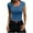Blue, variant on Womens Short Sleeve Shirts Crewneck Ribbed Knit Slim Fitted T-Shirt Summer Basic Tight Tee 2025 Crop Tops