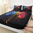 thumbnail image 3 of Manfei Teenager Gamepads 4pcs Bed Sheets,Hippie Graffiti King Sheets,Gradient Ombre Super Cozy Sheet Set,Super Cozy Gamer Room Decoration, 3 of 7