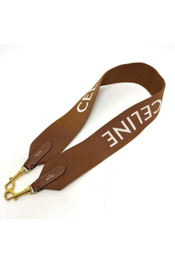 Pre-Owned CELINE Bag Shoulder strap Brown White (Good)