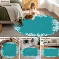 thumbnail image 5 of Round Rugs 4Ft, Aqua Coastal Coral Round Area Rug Washable Indoor Throw Carpet, White Ocean Marine Sea Nautical Beach Soft Non Slip Circle Rug for Kitchen Nursery Room Home Decor Aesthetic, 5 of 8