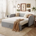 thumbnail image 2 of LHYY Twin Size Velvet Upholstered Daybed with Pop Up Trundle,Gray, 2 of 12
