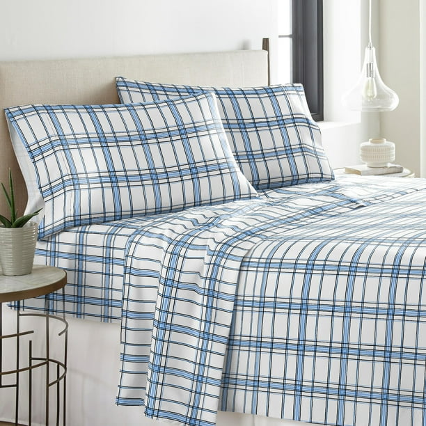 Pointehaven Solid or Print Cotton Heavyweight Flannel Bed Sheet Set