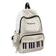 thumbnail image 2 of 1Pc Clearance Under $12 Piano Print Backpack Piano Tote Canvas For Campus Using White Piano Tote For Classes Piano Print White, 2 of 9