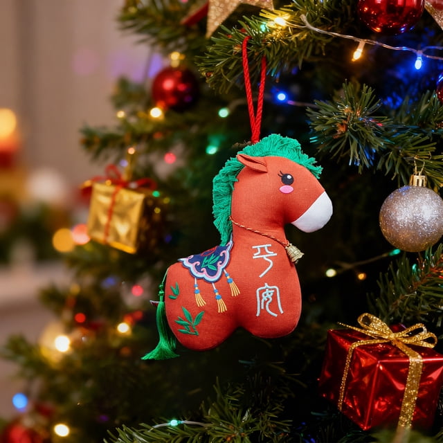 4.72inches/12cm Cartoons Pendant Cute Little Horses Pendant Doll Christmas Decoration Pendant Toy Spring Festival Dolls 2026 Year Of The Horses Gift