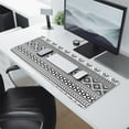thumbnail image 2 of Long Mouse Pads for Desk,Black Geometric Striped Pattern Desk Mats on Top Of Desks, Desk Mouse Pad Extra Large with 3mm Non-Slip Base and Stitched Edge for Gaming,Office,Work,Home 31.5"x11.8", 2 of 6