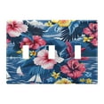 thumbnail image 2 of 2 Gang Light Switch Cover Plate Sea and Tropical Flower Wall Plate Decorate Electrical Outlet Cover Plates 4.56”x4.48”, 2 of 8