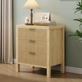 thumbnail image 6 of 6 Drawer Dresser, Modern Wood Storage Chest of Drawers Organizer with Waveform Panel, Fluted Dresser with Wide Drawers and Golden Handles for Bedroom, Hallway, Entryway, Nature, 6 of 15