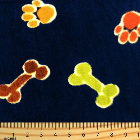 Fleece Polyester Shason Textile (2 Yards cut) POLAR FLEECE FABRIC 100% POLYESTER ANTI-PILL, Friendly Pows, Multicolor ()