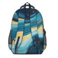 thumbnail image 3 of Blue and Gold Marble Pattern Backpack for School, Cute School Bag with Adjustable Shoulder Straps and Padded Back, 16.9"x12.6"x5.9", 3 of 5