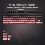 COSTOM Pink Keycaps,135 Topographic keycap Sets,Backlit Shine Through PBT Keyboard Keycaps for 61/64/66/68/71/75/84/87 Mechanical Keyboards,Pink