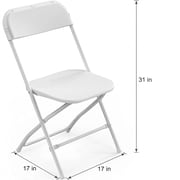 JOYMOR 10 Pack White Plastic Folding Chair, Indoor Outdoor Stackable Seat