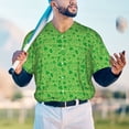thumbnail image 6 of Balery St Patrick's Day Baseball Jersey for Men Casual Button Down Shirts Short Sleeve Active Team Sports Uniform-Small, 6 of 9