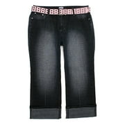 No Boundaries - Juniors Plus Jelly Rivet Cuffed Jean