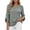 Gray(Womens Tops), variant on Women's 3/4 Sleeve Button Cuff Tops Casual Round Neck Solid Color Cotton Linen Blouses