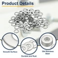 thumbnail image 3 of M6 Flat Washer for Screw, 120Pcs 304 Stainless Steel Washers 6MM ID x 12MM OD x 1.5MM Thick(Silver Tone), 3 of 6