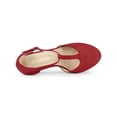 thumbnail image 4 of BLISSFUL STEP Chaussures pour Femmes Bout Rond Talon Aiguille Sandales à Bride en T Rouge 9, 4 of 7