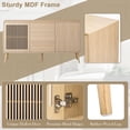 thumbnail image 6 of TUANLUO Accent Cabinet with 2 Doors and 3 Drawers, Buffet Cabinet, Modern Storage Cabinet, Accent Cabinet Furniture for Living Room Hallway Entryway, 58.2"L x 15.7"W x 31.8"H, Natural, 6 of 10