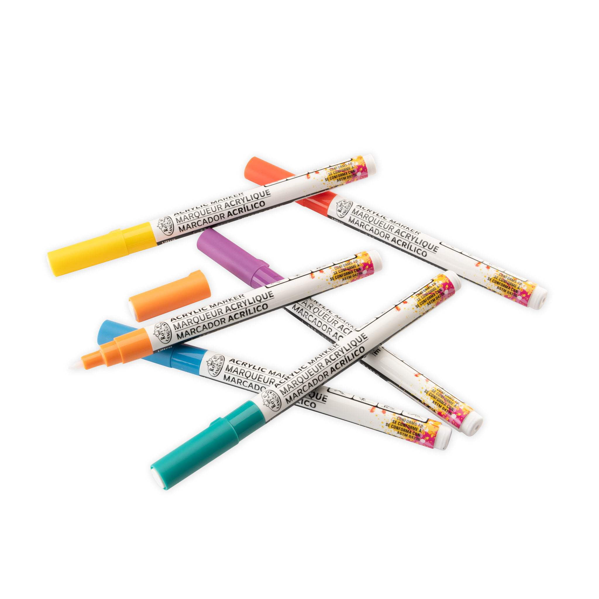 Royal & Langnickel 6 Piece Acrylic .7mm Rainbow Markers