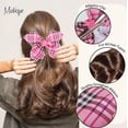 thumbnail image 4 of 5.5 Inch Plaid Bow Hair Clip (Light Pink), 4 of 5