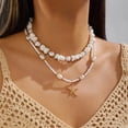 thumbnail image 5 of NICKSUN Boho Beach Seashell Imitation Pearl Layered Necklaces Collection, Multi-Style Ocean Starfish Seahorse Charm Beaded Chokers, Summer Tropical Vacation Dopamine Statement Jewelry, 5 of 8