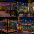 thumbnail image 6 of 6x3M Solar LED Curtain Garland On The Window Outdoor Waterproof Fairy Lights 8 Lighting Modes for Festival Christmas Decoration (Warm,3Mx3M-300LEDs-Solar), 6 of 7