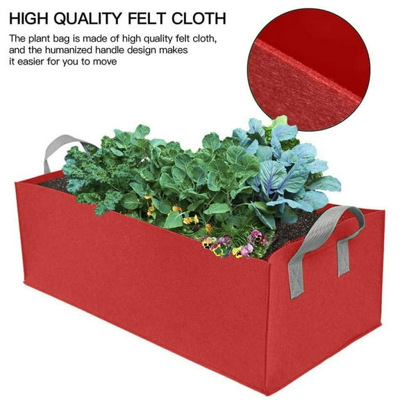 YFGEFTR Heavy Duty Square Plant Grow Pots, Heavy Duty 300G Thickened Nonwoven Fabric Raised Garden Bed Square Flower Planter Containers for Carrot Onion,Flowers,Fruit/Growing Pots with Handles