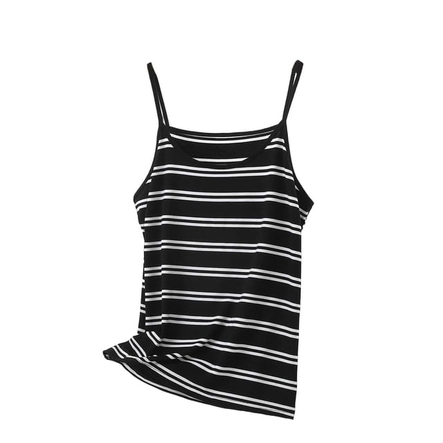 Besolor Camisoles de Pyjama pour Femmes Grande Taille, Débardeurs d'Été Décontractés Amples à Rayures, Camisoles Sans Manches à Bretelles Spaghetti, Haut de Maison