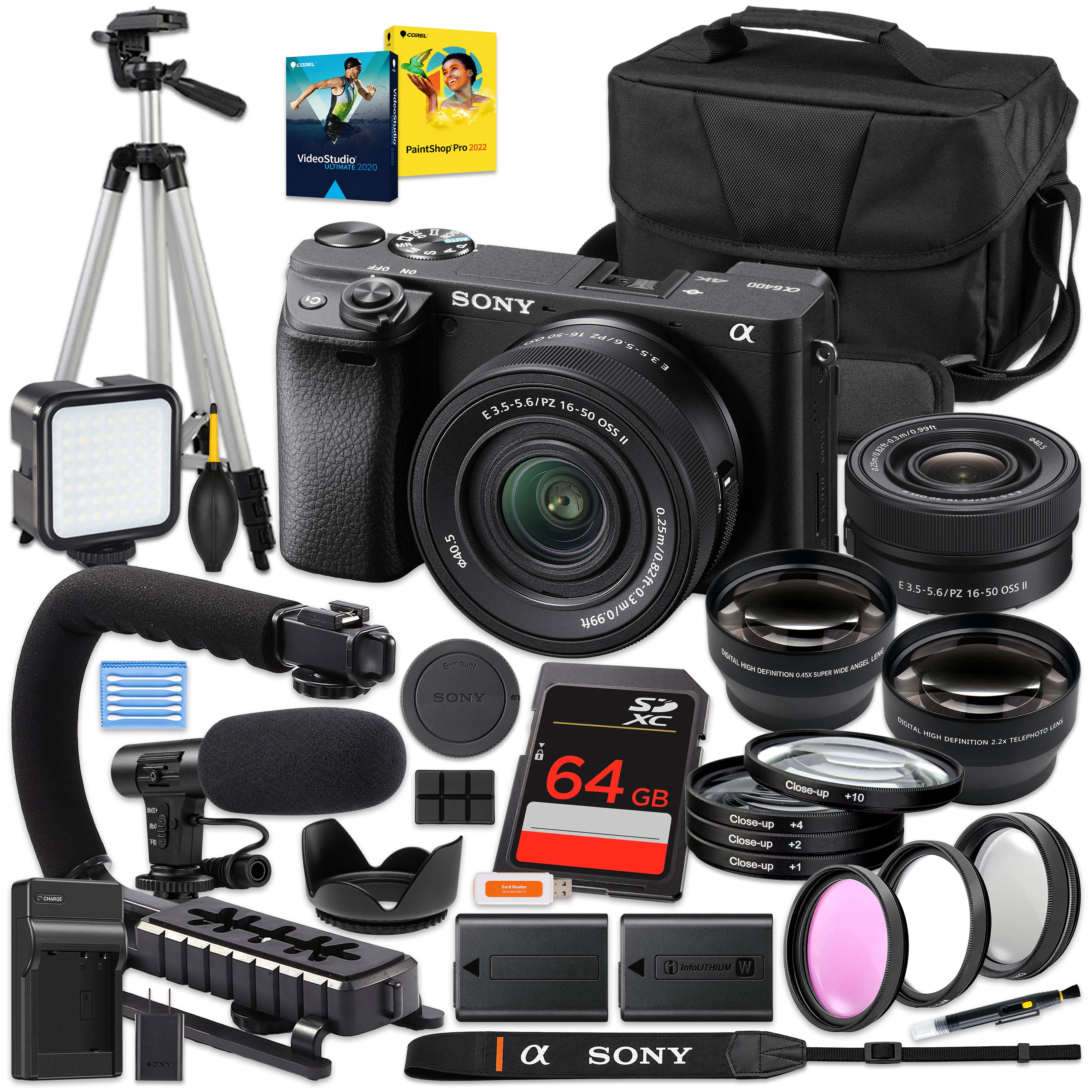 Sony Alpha a6100 Mirrorless Camera, Bundle with 64GB SDXC Memory