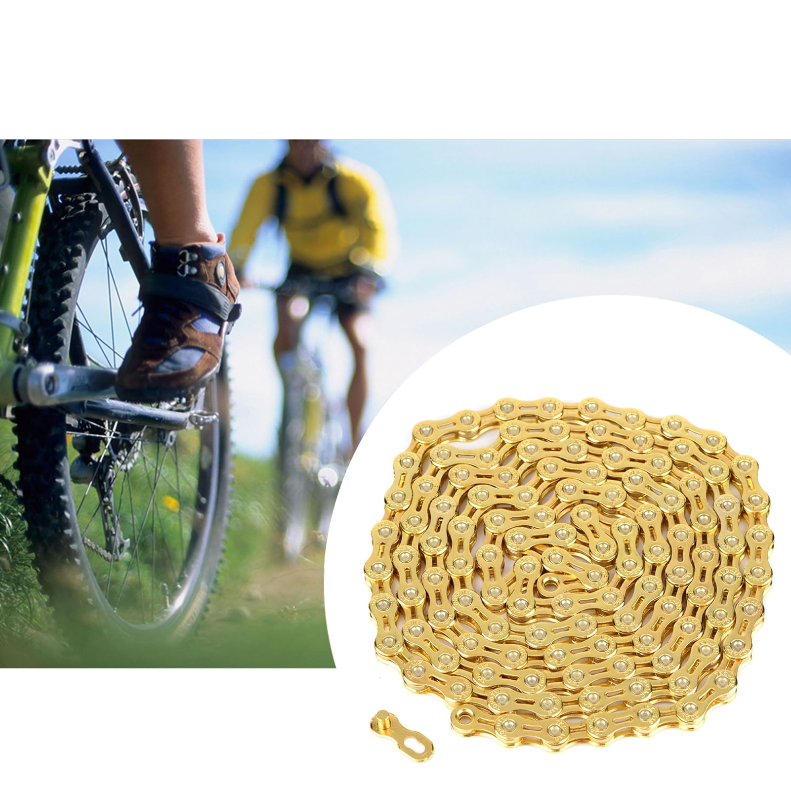 Gold Bike Chain, Bike Chain, 116 Links Replacement Parts Durable