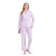 thumbnail image 2 of Conjunto de Pijama y Ropa de Descanso de Algodón para Mujer, Top de Manga Larga con Botones y Pantalones con Cintura Elástica y Cordón, Pijamas Suaves y Cómodos de Largo Completo para Mujer, Flores P, 2 of 7