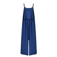 thumbnail image 4 of Vedolay Jumpers for Women Casual Solid Color Sleeveless Wide Leg Pant Jumpsuit,Blue M, 4 of 5